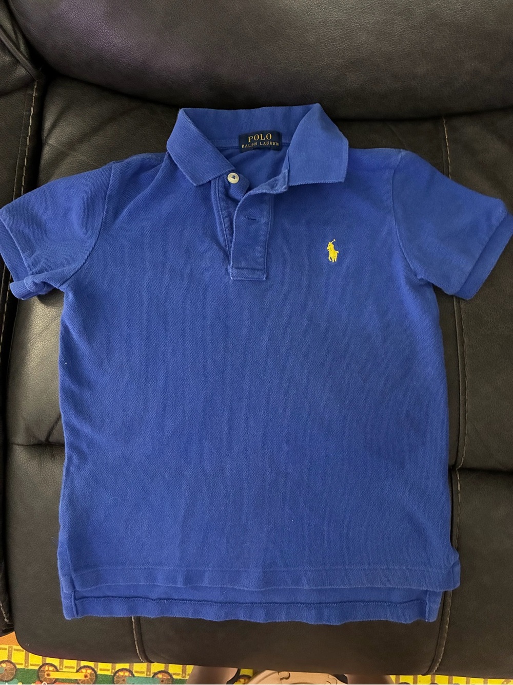 Polo by Ralph Lauren Royal Blue Short Sleeve Polo with Yellow Pony